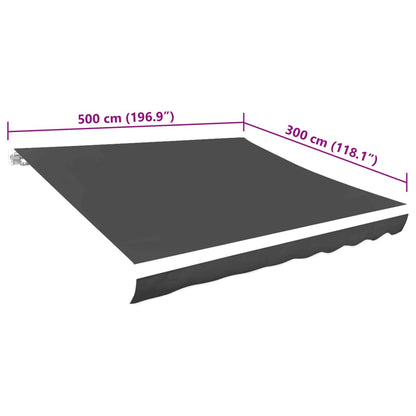 Tela De Repuesto Para Toldo Gris 5x3 M Poliéster_4