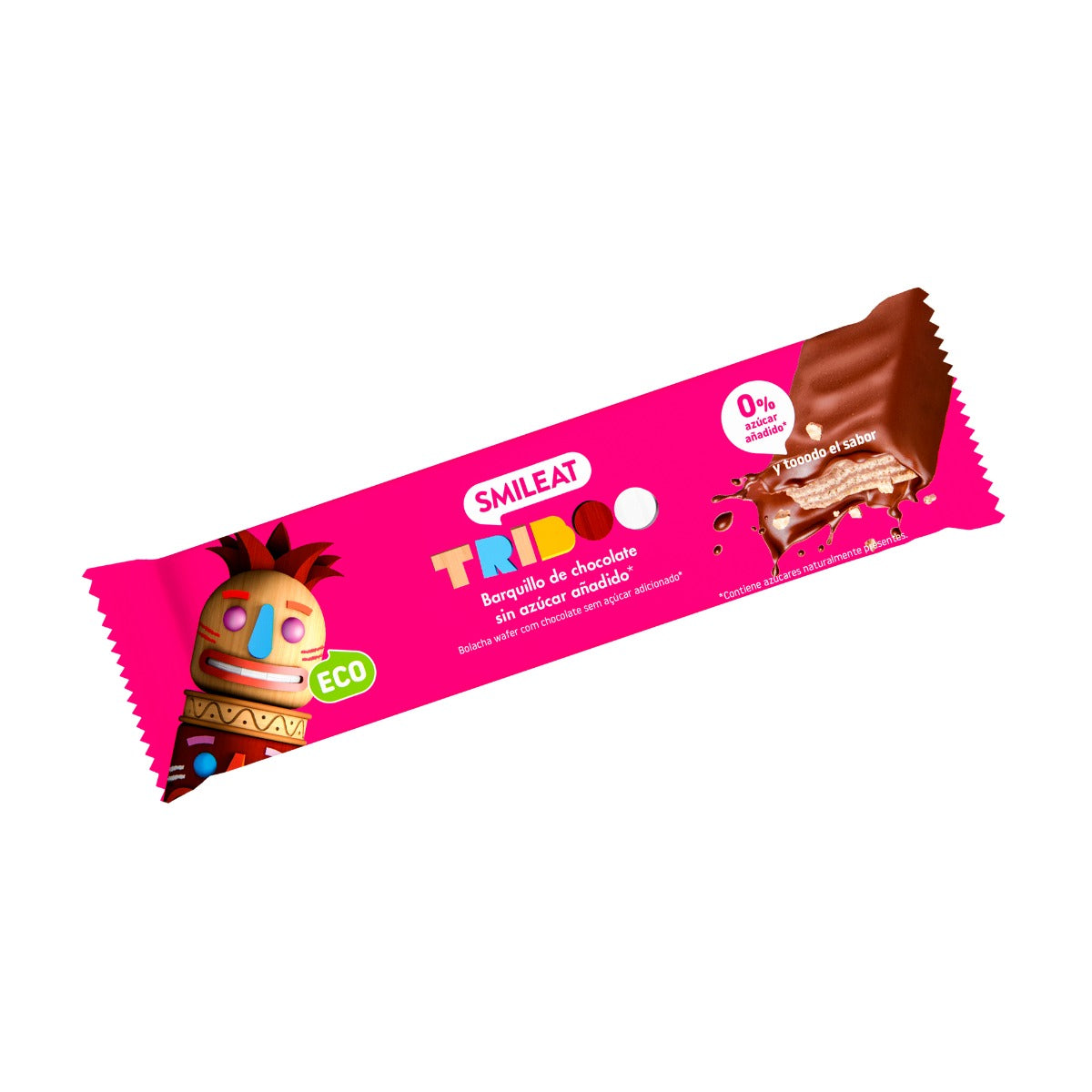 Pack 16x Barrita Barquillo recubierta de Chocolate ECO Smileat 40g