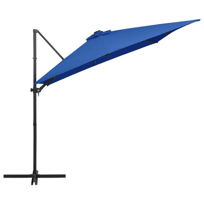 Vidaxl Sombrilla Voladiza Jardín Led Palo Acero Azul Azure 250x250 Cm_3