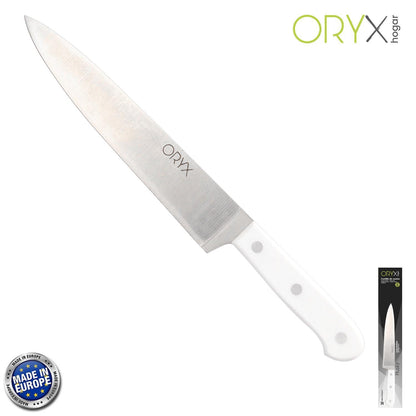 Cuchillo Husky Cocina 20 Cm. Hoja Acero Inoxidable, Cuchillo Carne, Cuchillo Pescado, Cuchillo Chef, Mango Ergonomico Blanco_0