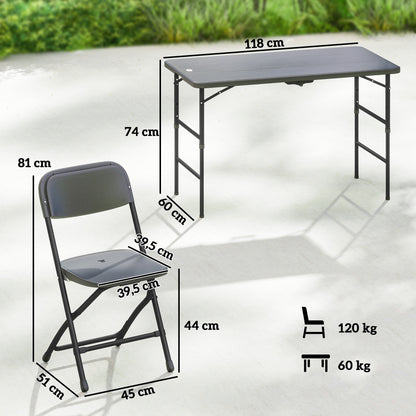 Outsunny Conjunto De Mesa Y Sillas Jardín De 5 Piezas_2