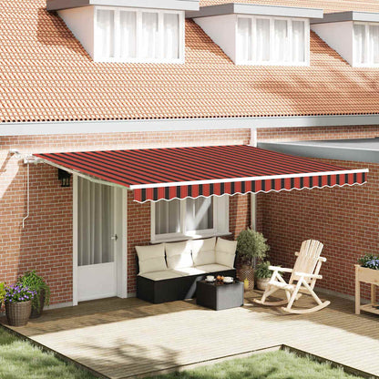 Toldo Retráctil Naranja Y Marrón 450 X 300 Cm Poliéster_1