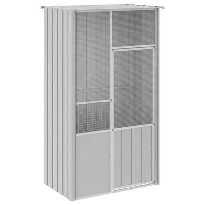 Vidaxl Jaula De Pájaros Acero Galvanizado Gris 115x78x200 Cm_0