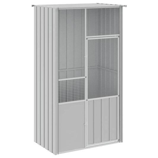 Vidaxl Jaula De Pájaros Acero Galvanizado Gris 115x78x200 Cm_0