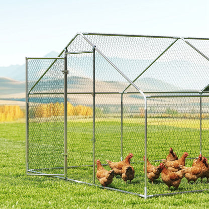 Pawhut Gallinero Para Exterior Grande 5,1x3x1,9 M 15,3 M² Con Cubierta Cerradura_3