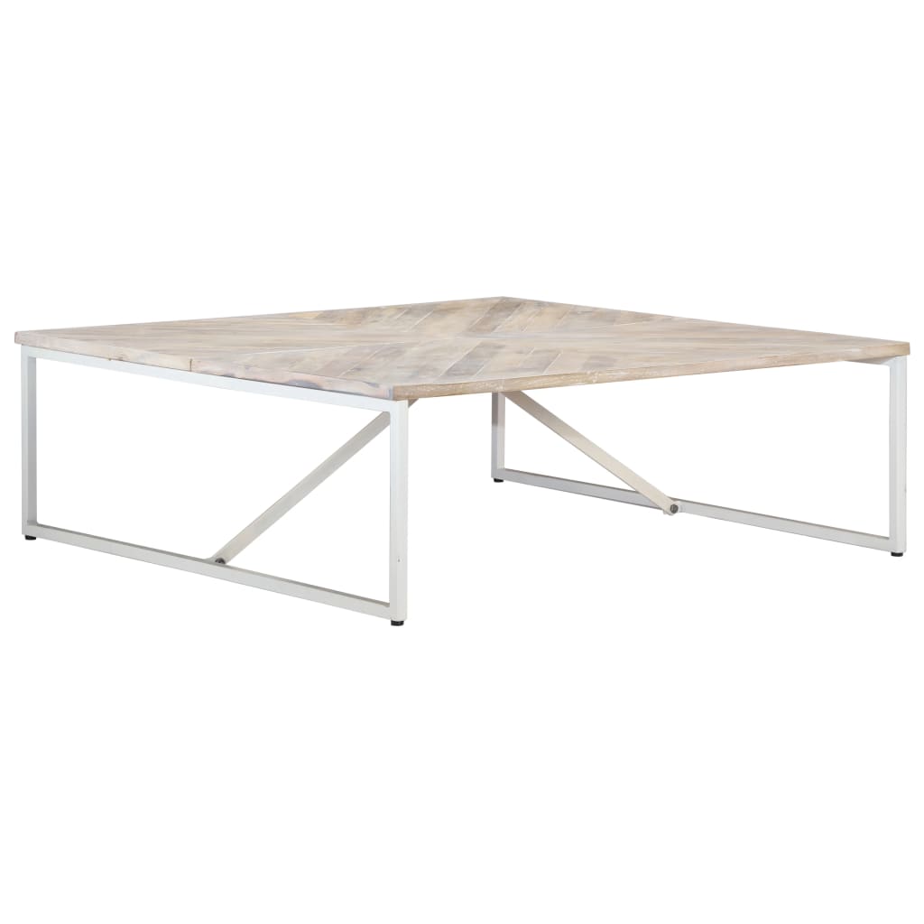 Mesa De Centro De Madera Maciza De Mango 110x110x36 Cm_1