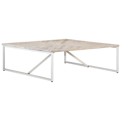 Mesa De Centro De Madera Maciza De Mango 110x110x36 Cm_1