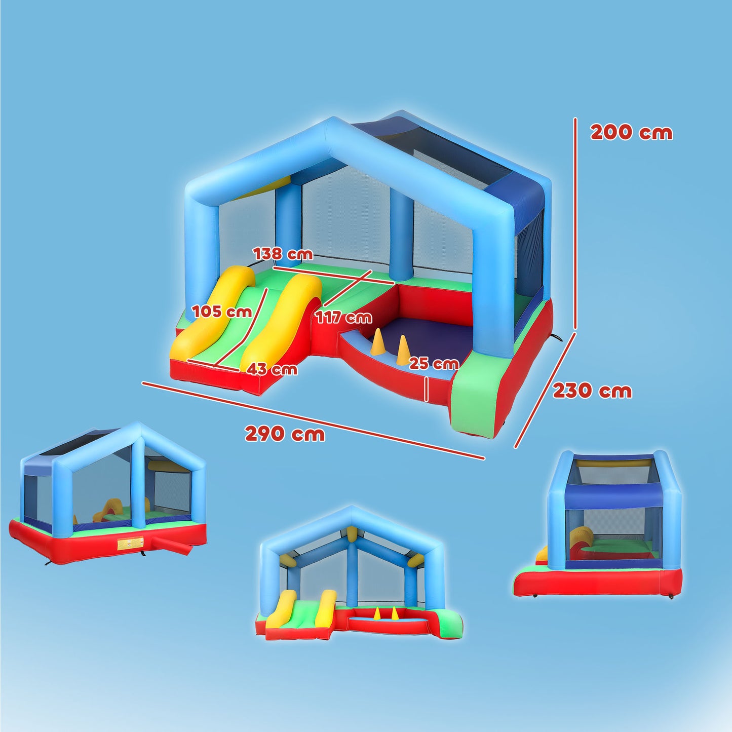 Aiyaplay Castillo Hinchable Para Niños Con Soplador Tobogán Cama Elástica_2