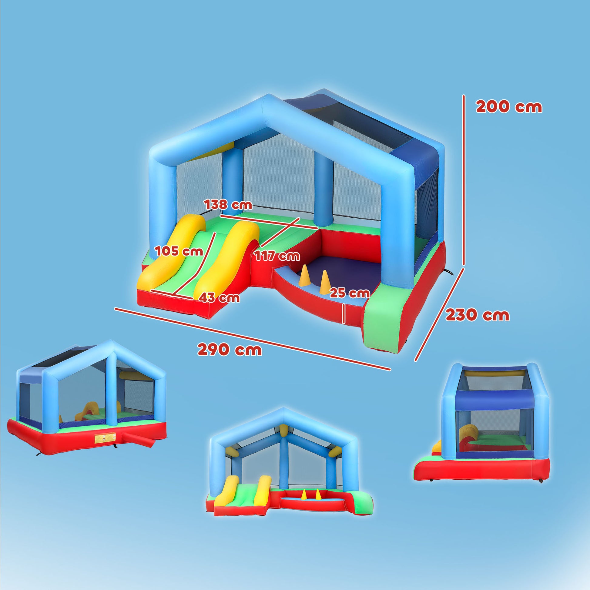 Aiyaplay Castillo Hinchable Para Niños Con Soplador Tobogán Cama Elástica_2