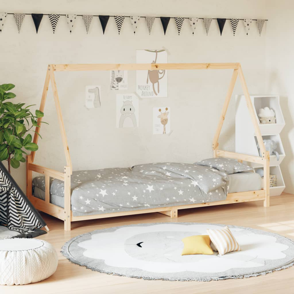 Vidaxl Estructura De Cama Para Niños Madera Maciza De Pino 80x200 Cm_1