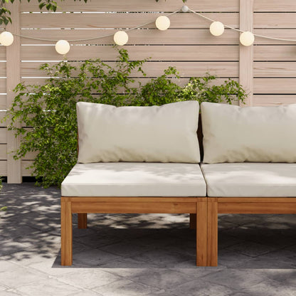 Vidaxl Sofá Intermedio Seccional Cojín Blanco Crema Madera De Acacia_1