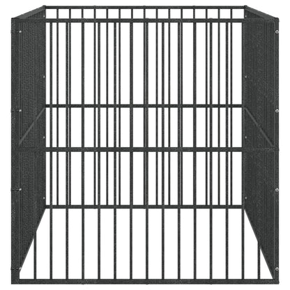 Vidaxl Corralito Para Perros Con 4 Paneles Acero Galvanizado Negro_3