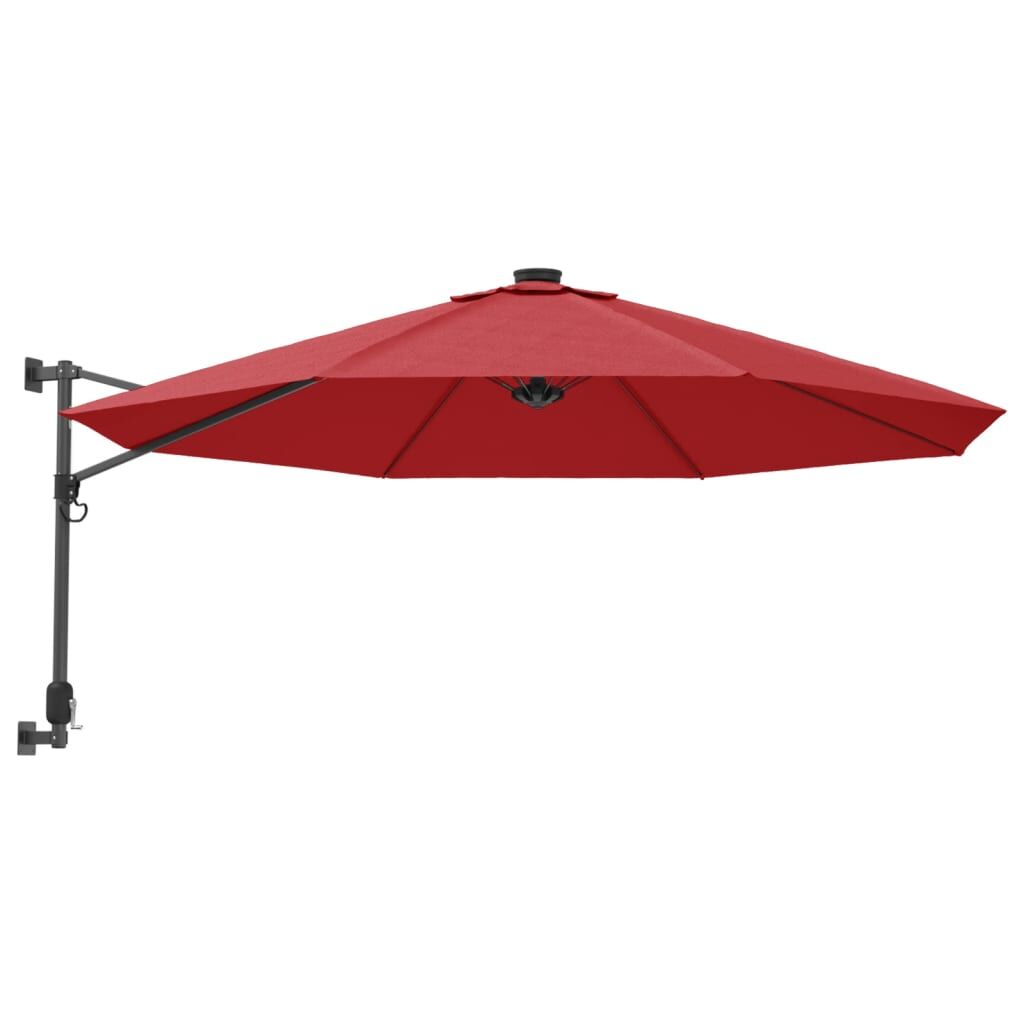 Vidaxl Sombrilla De Pared Con Led Rojo Brillante 290 Cm_0