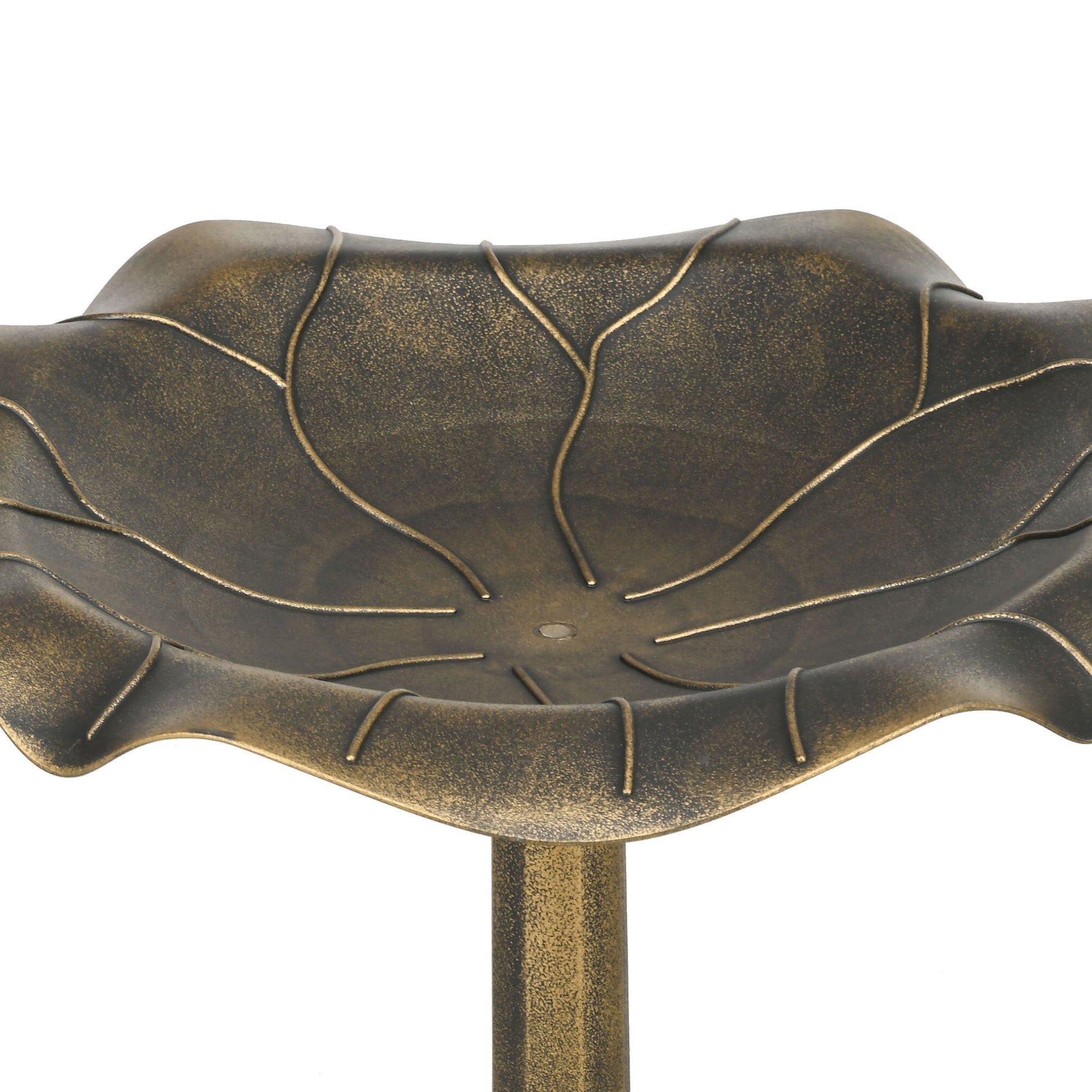 Outsunny Baño Para Pájaros De Jardín Exterior Con Diseño Hoja De Loto Bronce_3