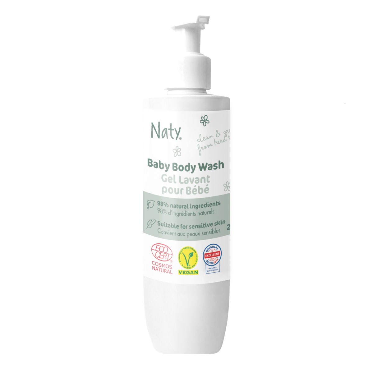 Gel de baño para bebé 0m+ Naty 240 ml