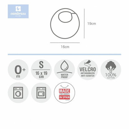 Babero Redondo con Velcro Sky celeste/ Lluvia  Cambrass