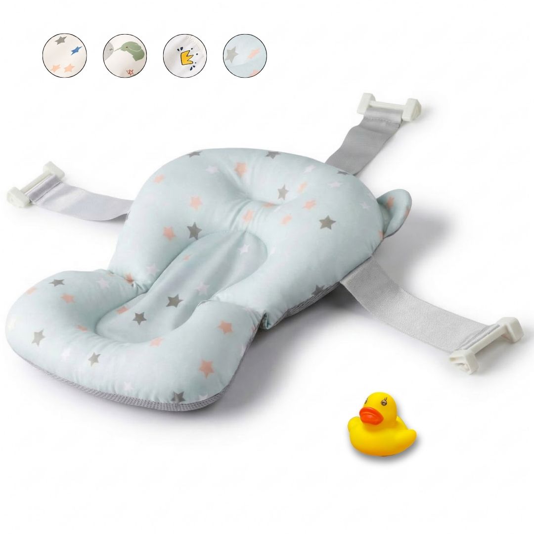 Cojín De Baño Antideslizante Con Estampado De Corona Para Estrellas azul, Cómodo Y Seguro Bathby_0