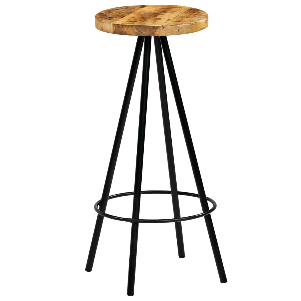 Taburetes De Barra De Cocina 2 Unidades Madera Maciza De Mango_2
