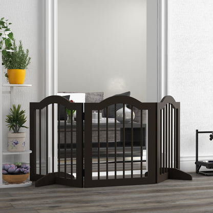 Pawhut Barrera De Seguridad Plegable De Perros Pequeños 154,5x29,5x61 Cm Café_1