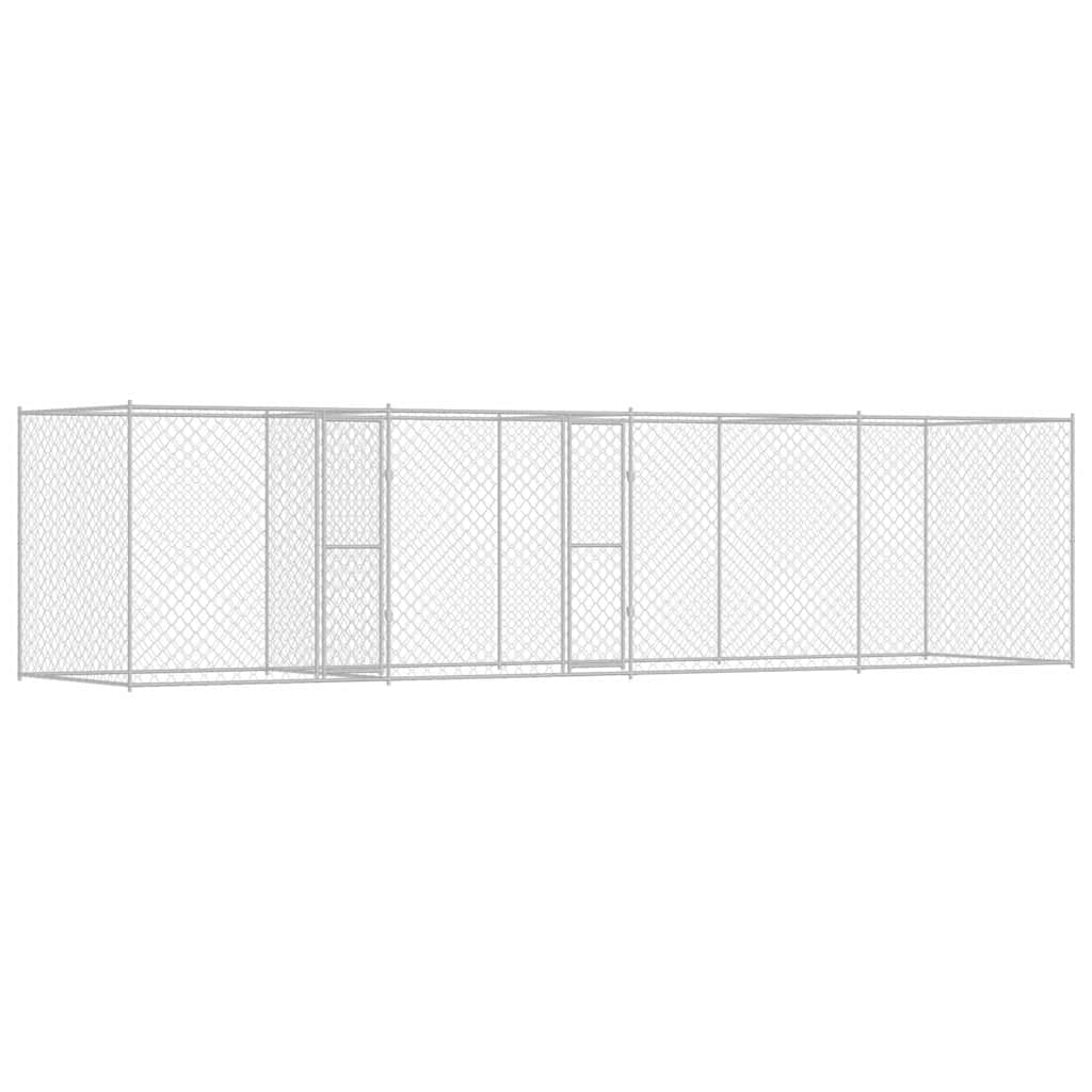 Jaula Para Perro Plateado 800 X 200 X 200 Cm Acero Galvanizado_0