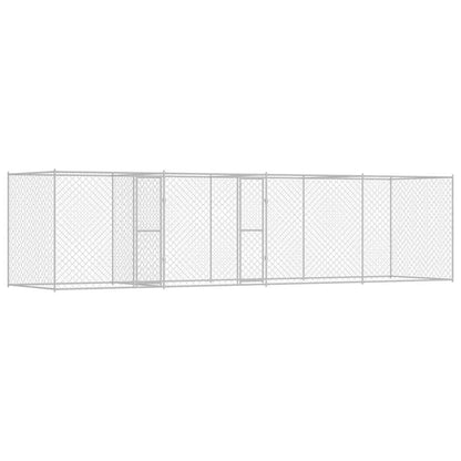Jaula Para Perro Plateado 800 X 200 X 200 Cm Acero Galvanizado_0