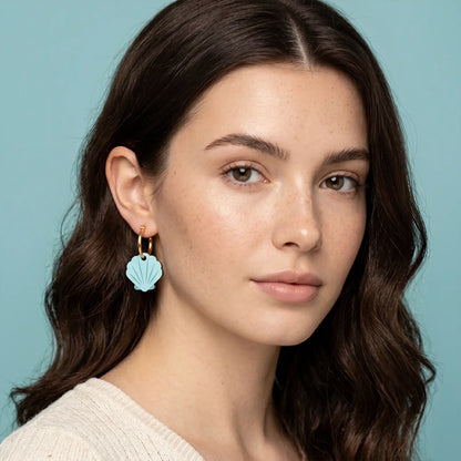 Pendientes Concha de Mar Nature Vibes - Acero Quirúrgico y Baño de Oro 18k - Resetea_4
