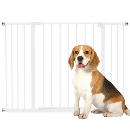 Pawhut Barrera De Seguridad Extensible Para Puertas Y Escaleras Para Perros Y Bebé_0