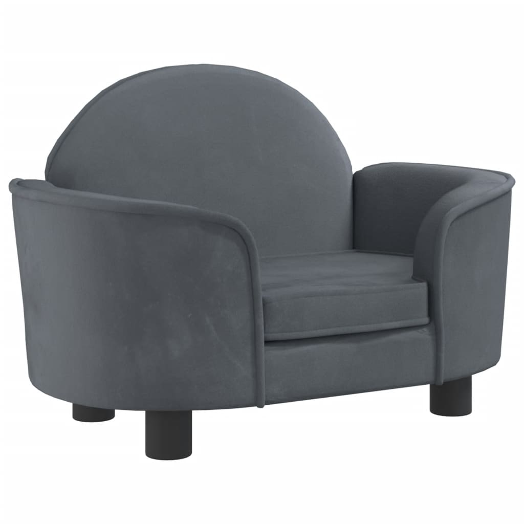 Cama Para Perros De Terciopelo Gris Oscuro 66x40x45 Cm / Vetonek_4