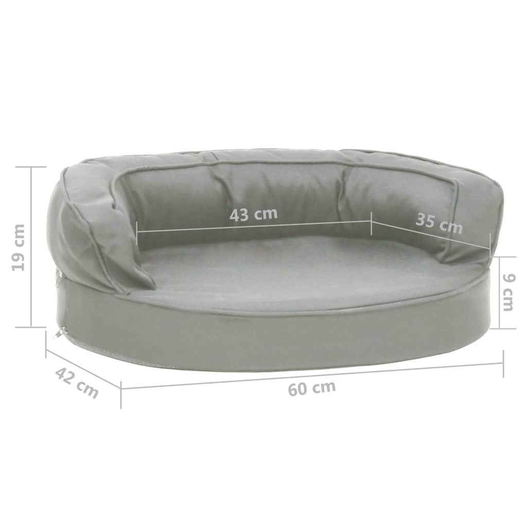 Vidaxl Colchón Para Cama De Perro Ergonómico Aspecto Lino Gris 60x42cm_2