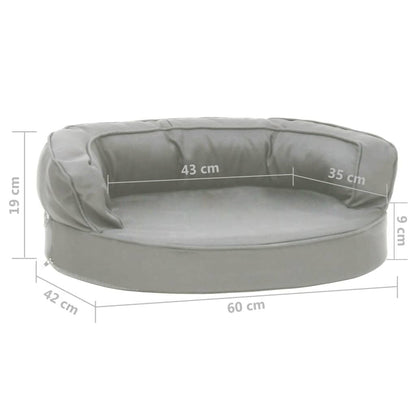 Vidaxl Colchón Para Cama De Perro Ergonómico Aspecto Lino Gris 60x42cm_2