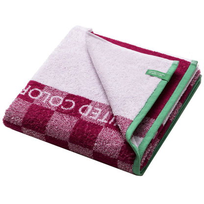 Toalla De Playa Infantil 70x140cm 450gsm 100% Cotton Pink Squares Kids