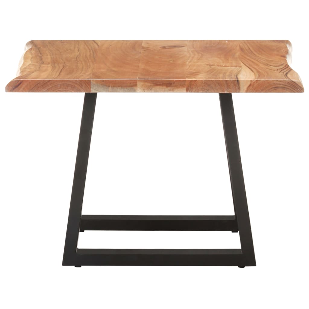 Mesa De Centro Borde Natural Madera Maciza Acacia 60x60x40 Cm_1