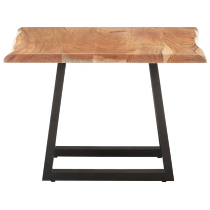 Mesa De Centro Borde Natural Madera Maciza Acacia 60x60x40 Cm_1