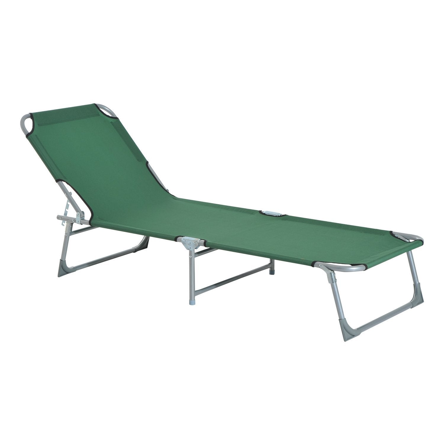 Outsunny Cama De Camping Plegable Tumbona Plegable Carga 120kg 187x58x28cm Verde_0