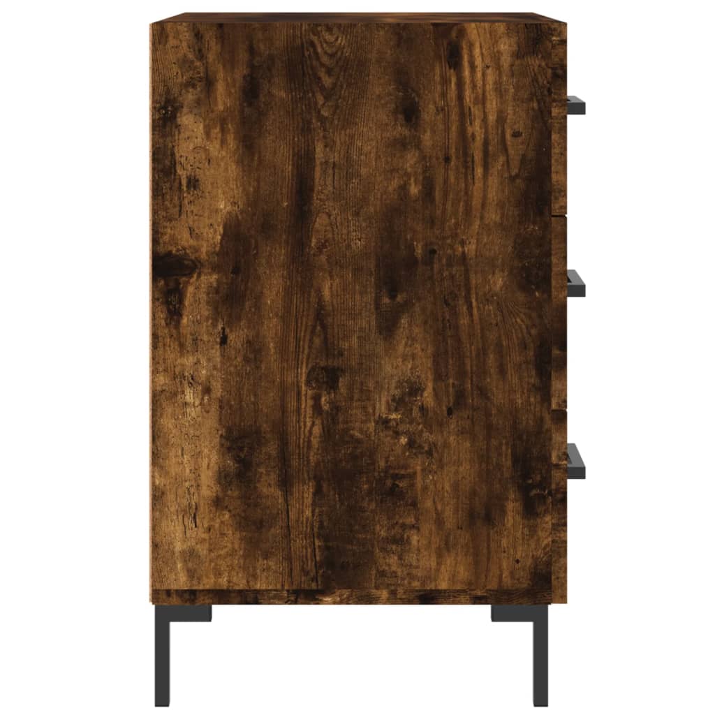 Mesita De Noche Madera De Ingeniería Roble Ahumado 40x40x66 Cm_4