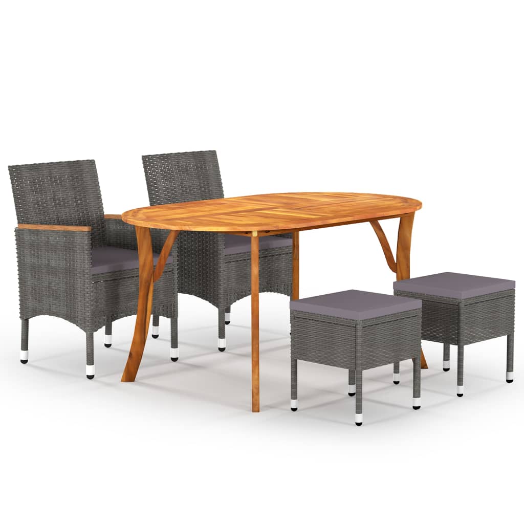 Vidaxl Juego De Comedor De Jardín De 5 Piezas Gris_0