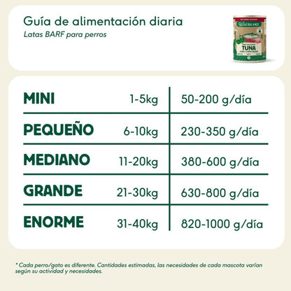Lata Filosofía BARF de ATÚN Y PAVO Wild Balance 400gr