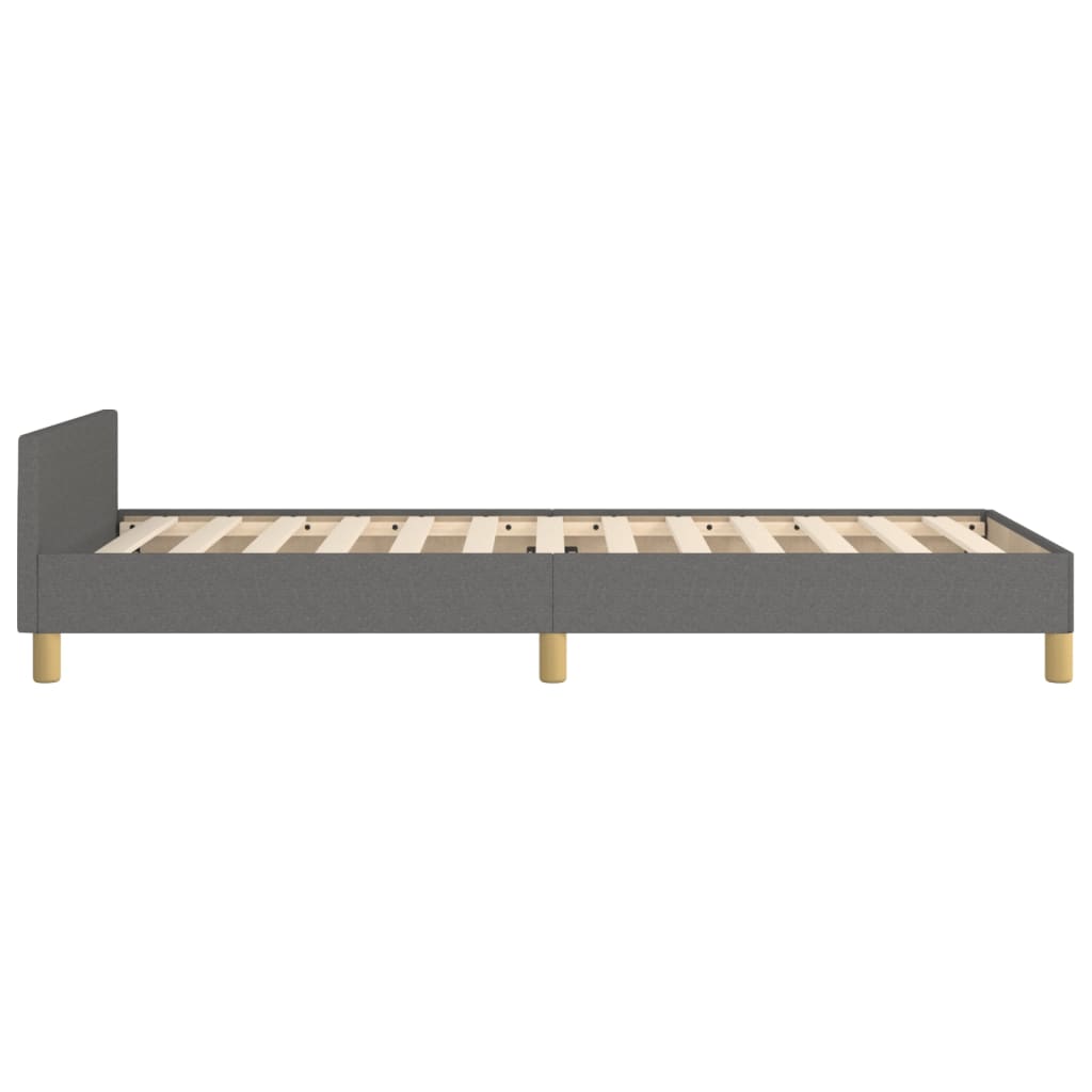 Estructura De Cama Con Cabecero De Tela Gris Oscuro 100x200 Cm / Vetonek_5