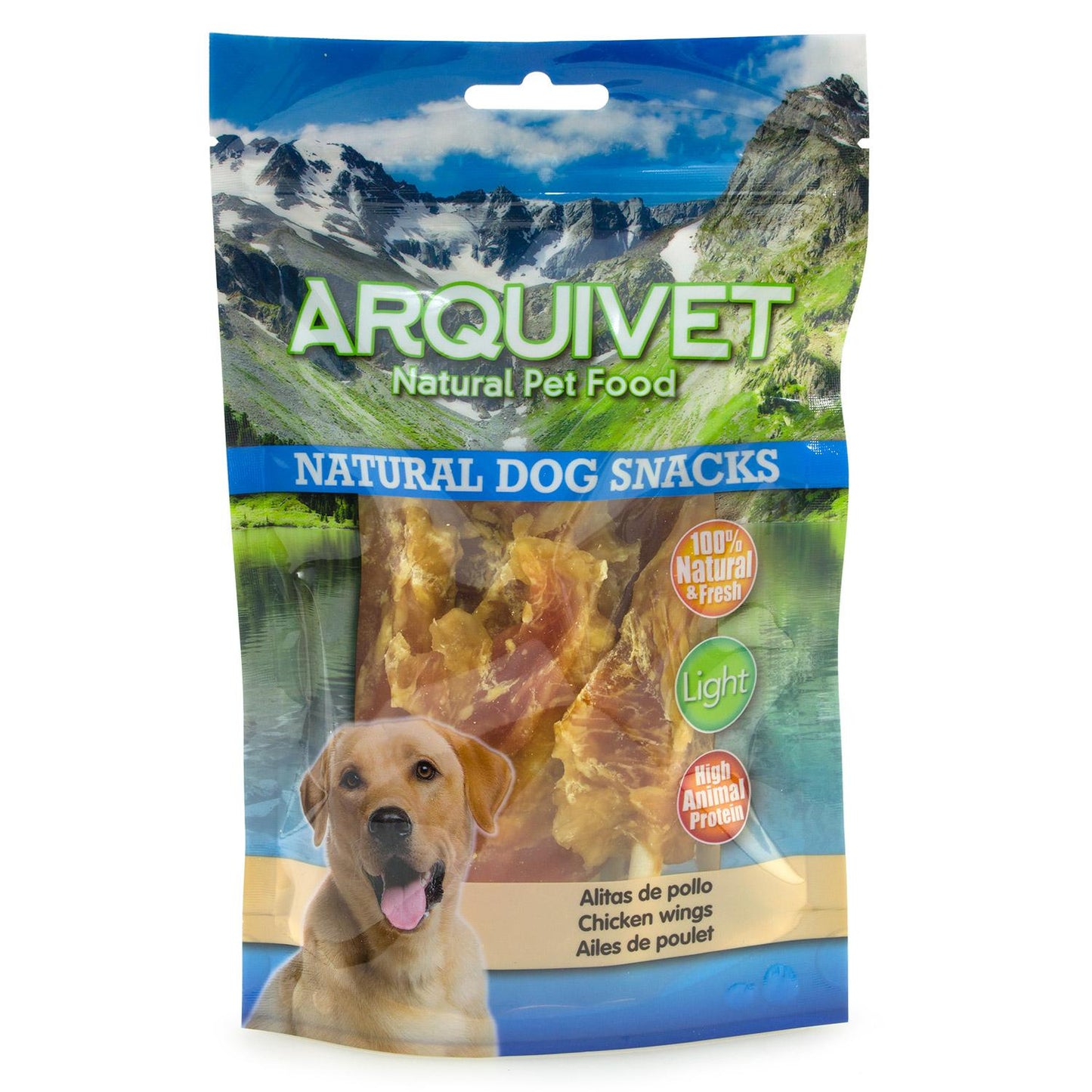Snack natural para perros  Alitas de pollo  Arquivet 100gr