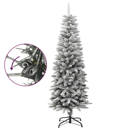 Vidaxl Árbol De Navidad Artificial Estrecho Con Nieve Pvc Y Pe 150 Cm_1