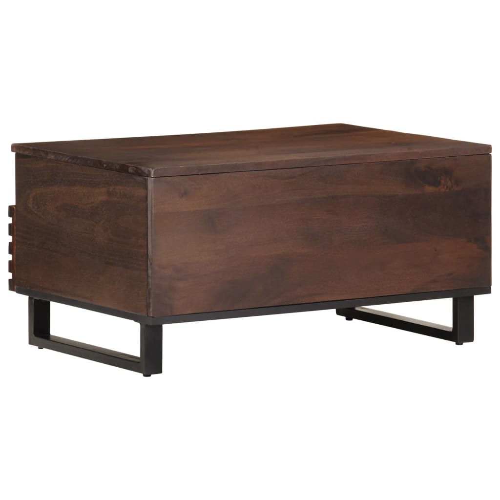 Mesa De Centro Madera Maciza Mango Marrón 80x55x40 Cm_2