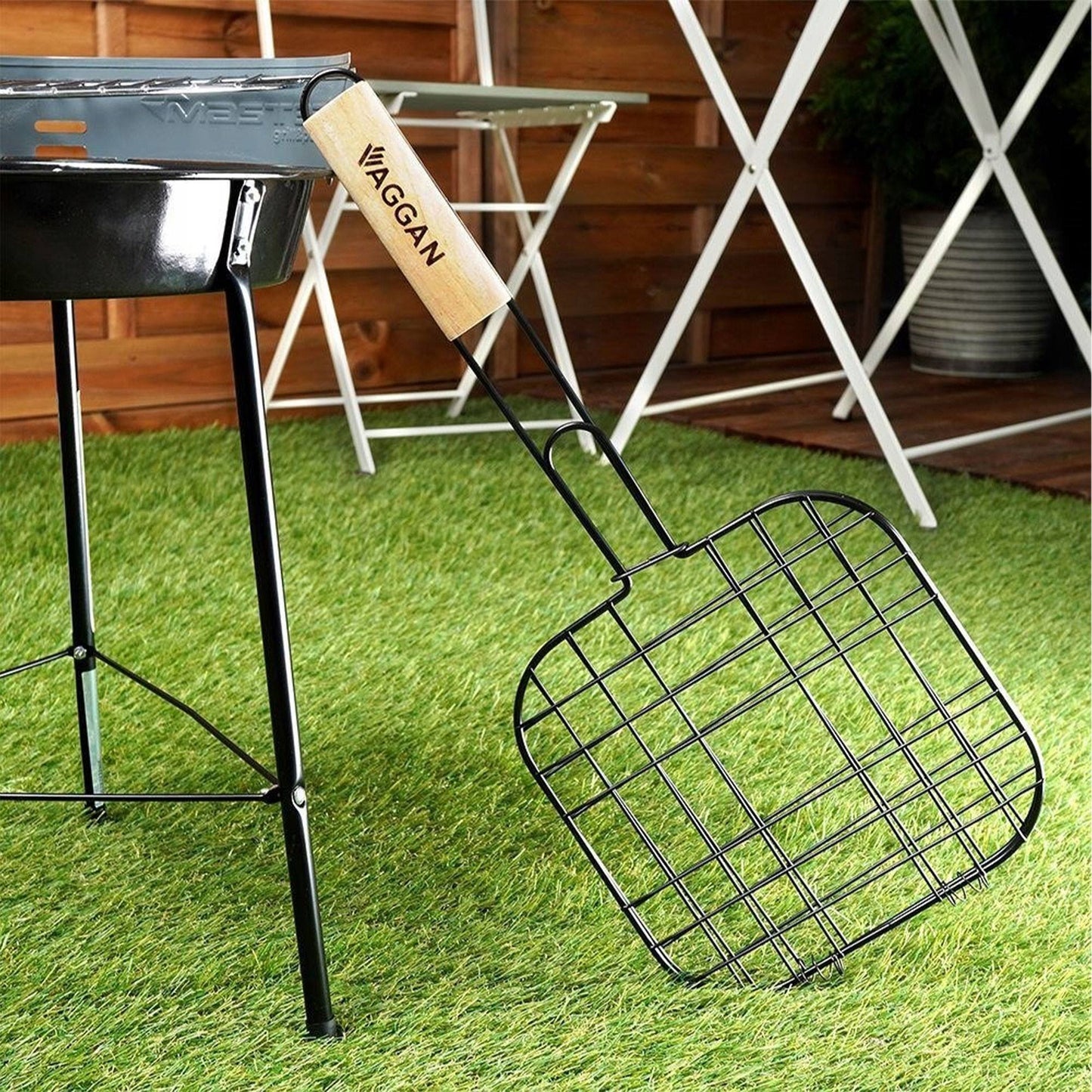 Well Home - Parrilla Grill Mango Madera Y Antiadherente 21x21cm