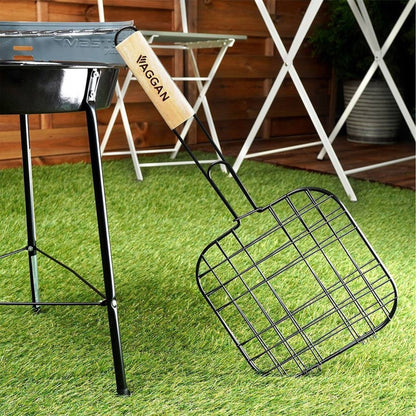 Well Home - Parrilla Grill Mango Madera Y Antiadherente 21x21cm