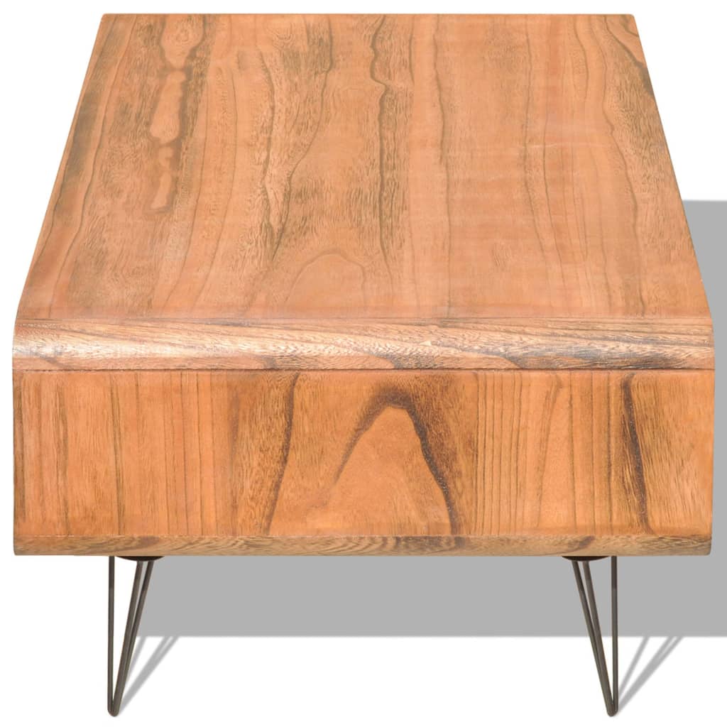 Mesa De Centro Madera Maciza Paulownia Marrón 90x55,5x38,5 Cm_1