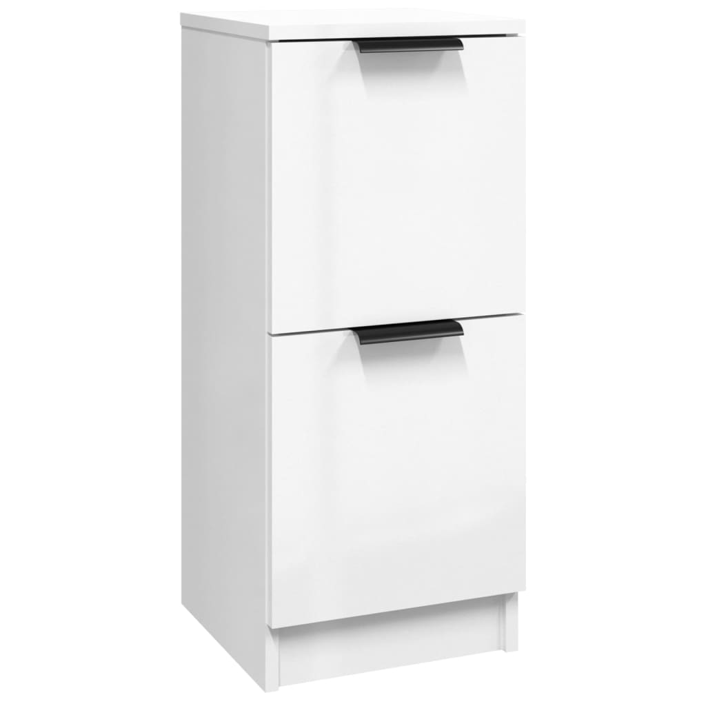Aparador De Madera Contrachapada Blanco Brillante 30x30x70 Cm / Vetonek_0