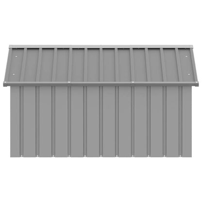 Casa Para Perros Acero Galvanizado Gris 116,5x153x81,5 Cm_5