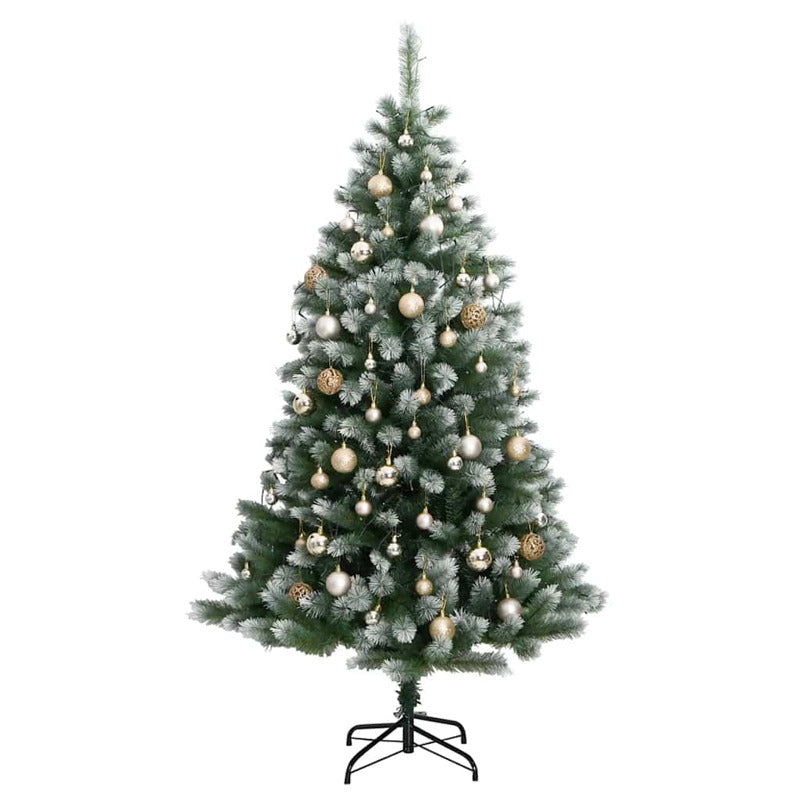 Vidaxl Árbol De Navidad Artificial Con Bisagras 150 Led Y Bolas 150 Cm_3
