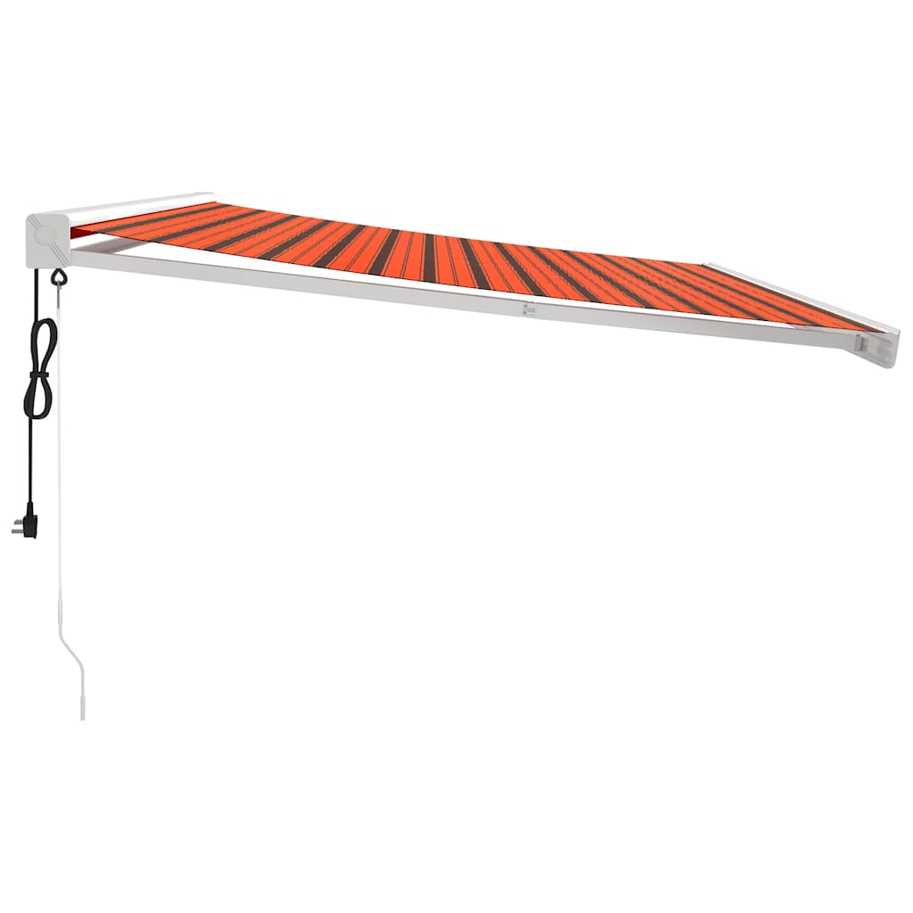 Toldo Retráctil Aluminio Y Tela Naranja Y Marrón 4,5x3 M_4
