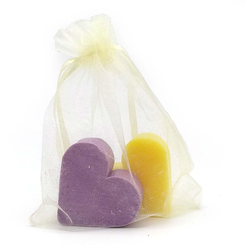 Bolsa De Organza Con 2 Jabones - Aroma Coco - Jabón De Glicerina Con Forma De Corazón - Detalle Para Invitados_3
