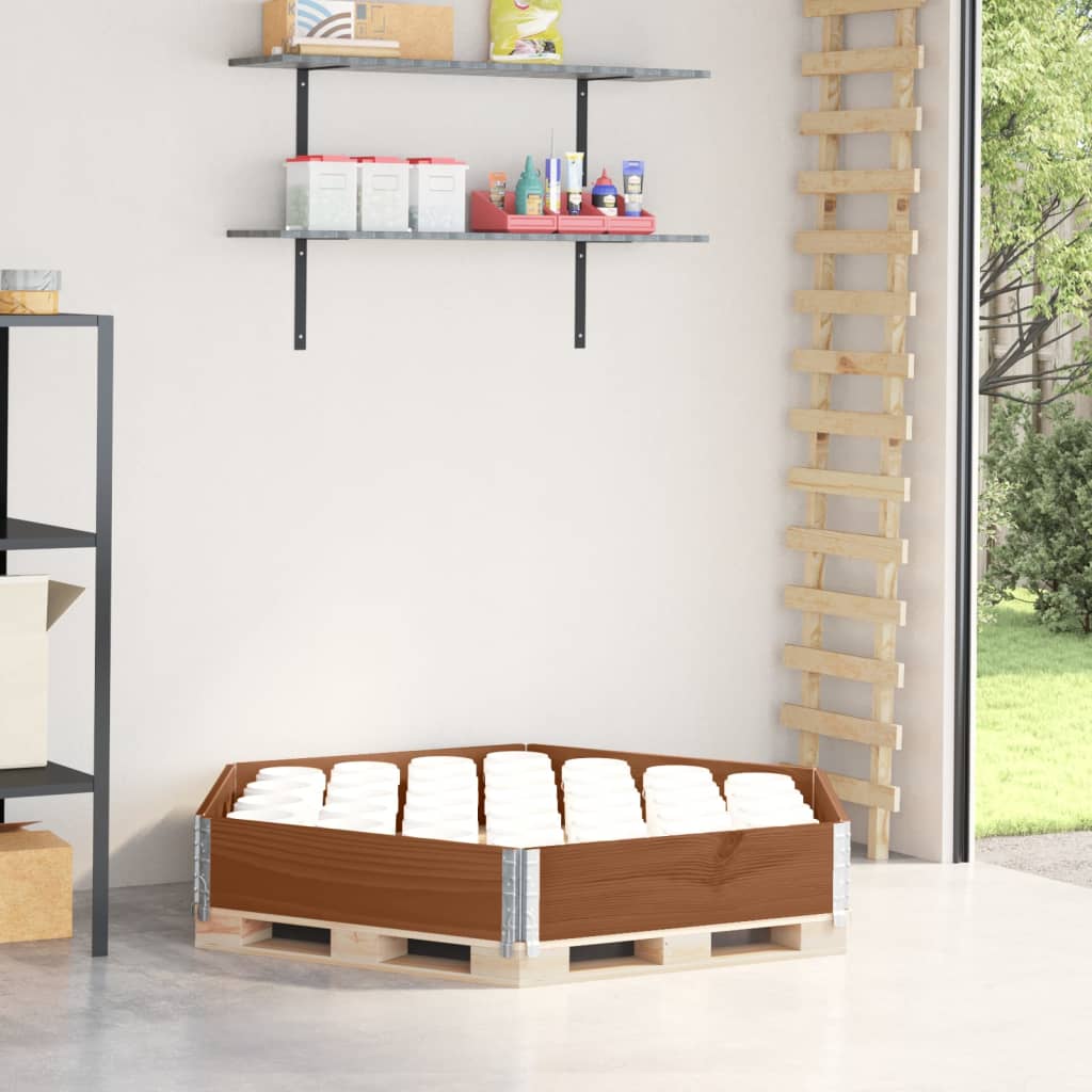 Arriate Elevado Hexagonal Madera Maciza Pino Marrón 160x160 Cm_1